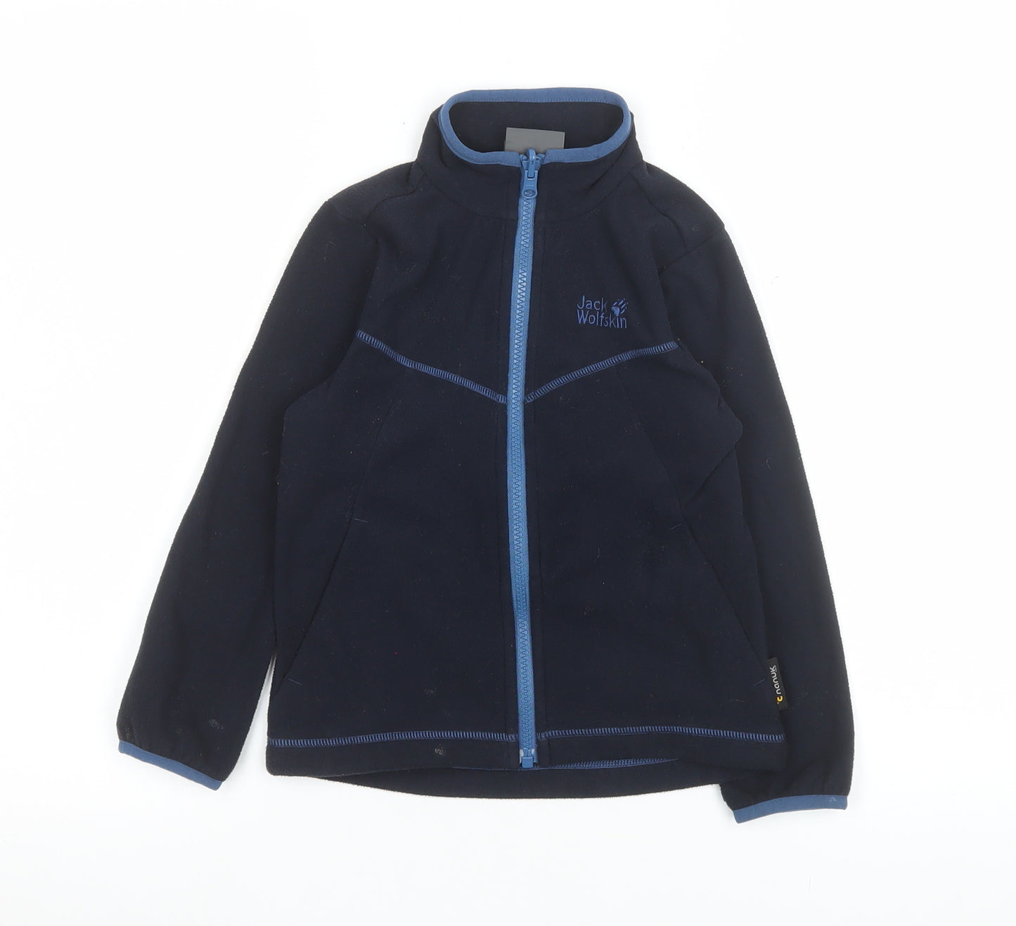 Jack Wolfskin Blue Fleece Full Zip Jacket Unisex Kids 8 Hiking Outdoor Layer