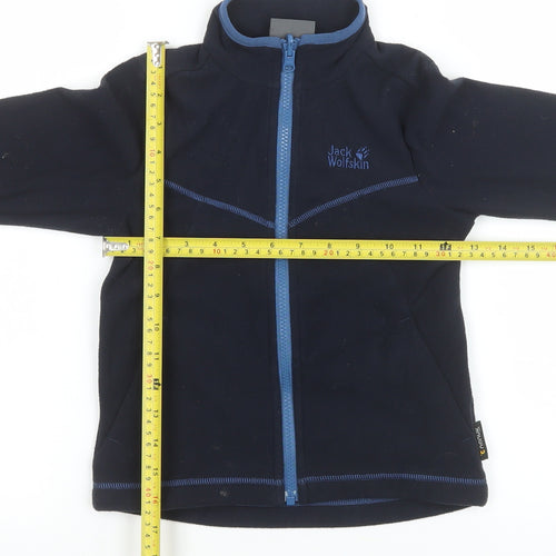 Jack Wolfskin Blue Fleece Full Zip Jacket Unisex Kids 8 Hiking Outdoor Layer