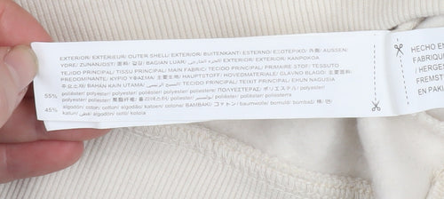 ZARA Women Beige Pullover Hoodie Small Cotton Blend Casual