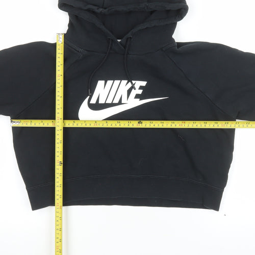 Nike Women's Black Cropped Pullover Hoodie Size M