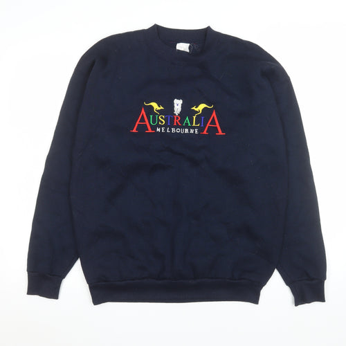Mr. Kangaroo Men's Blue Embroidered Australia Melbourne Cotton Sweatshirt S