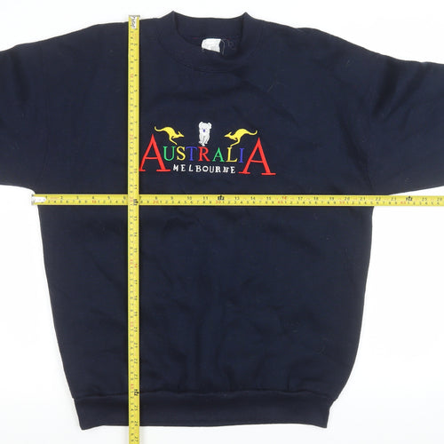 Mr. Kangaroo Men's Blue Embroidered Australia Melbourne Cotton Sweatshirt S