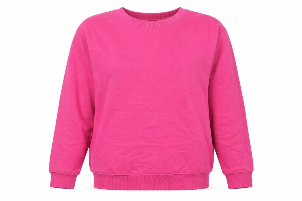 Front view of PRETTYLITTLETHING Women's Pink Pullover Sweatshirt, size S