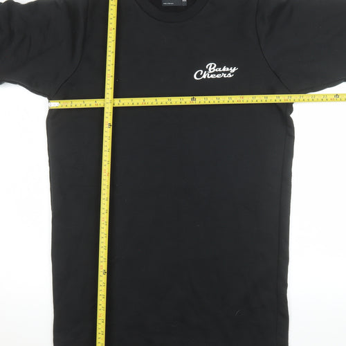 ASOS Design Womens Black Longline Pullover Sweatshirt Size 8