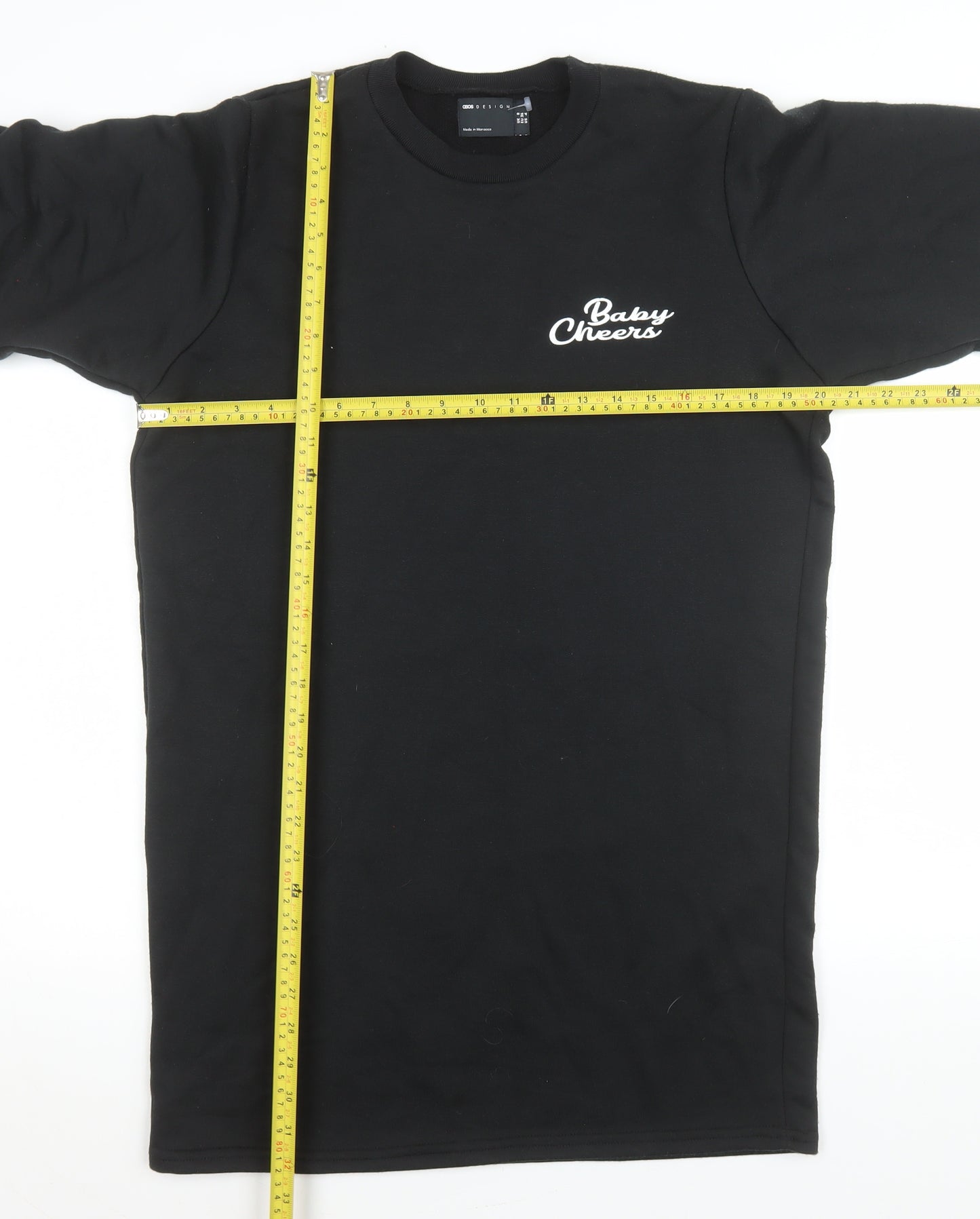 ASOS Design Womens Black Longline Pullover Sweatshirt Size 8
