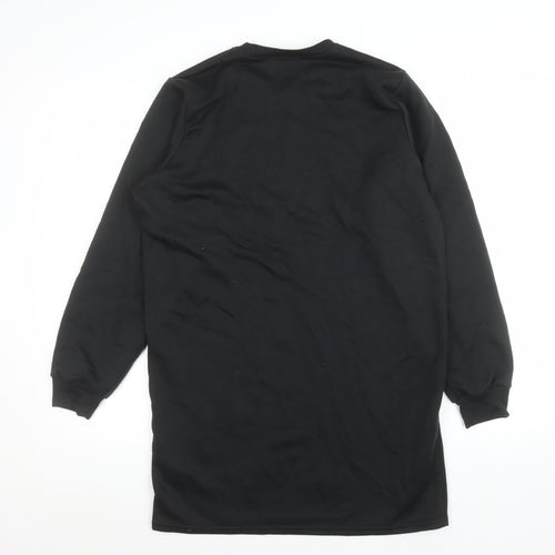 ASOS Design Womens Black Longline Pullover Sweatshirt Size 8