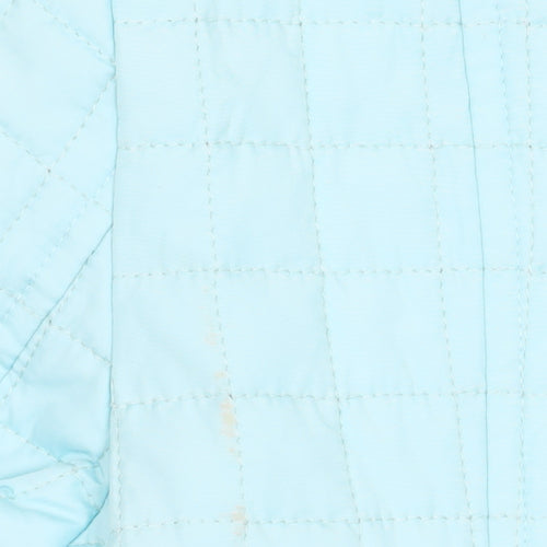 K Separates Womens Blue Quilted Silk Jacket Size 10 Zip Front