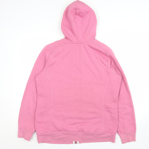Uniqlo Women Pink Hooded Fleece Lined Zip Jacket Size L