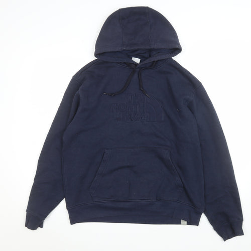 The North Face Men's Blue Pullover Hoodie Size M Cotton Fleece