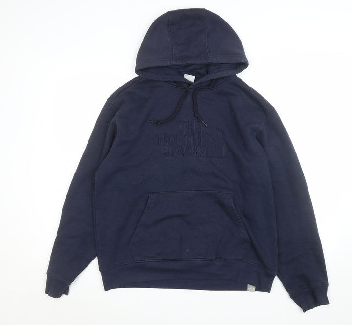 The North Face Men's Blue Pullover Hoodie Size M Cotton Fleece