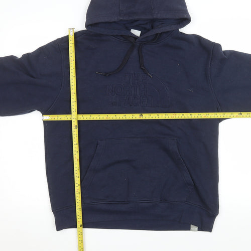 The North Face Men's Blue Pullover Hoodie Size M Cotton Fleece