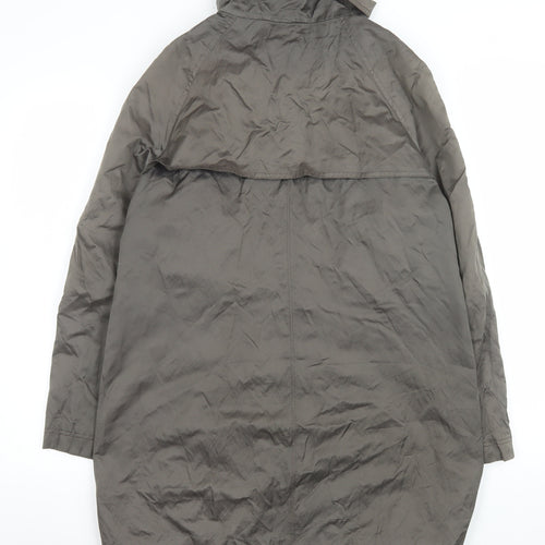 Marks and Spencer Women’s Grey Long Parka Coat UK 14 Belted Lined Zip
