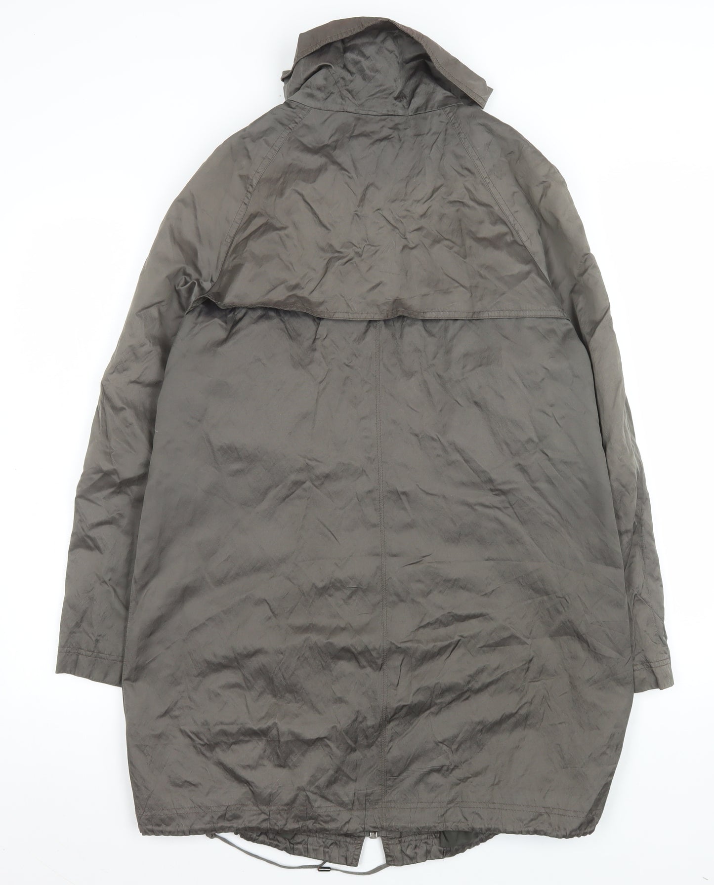 Marks and Spencer Women’s Grey Long Parka Coat UK 14 Belted Lined Zip