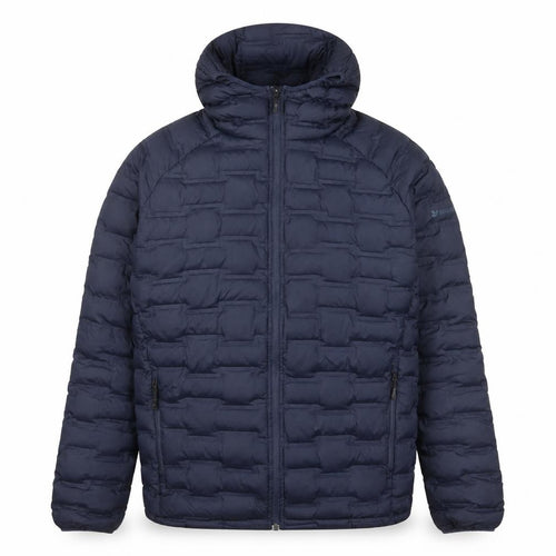 Woodland Men’s Blue Puffer Jacket L Hooded Polyester Winter Outdoor