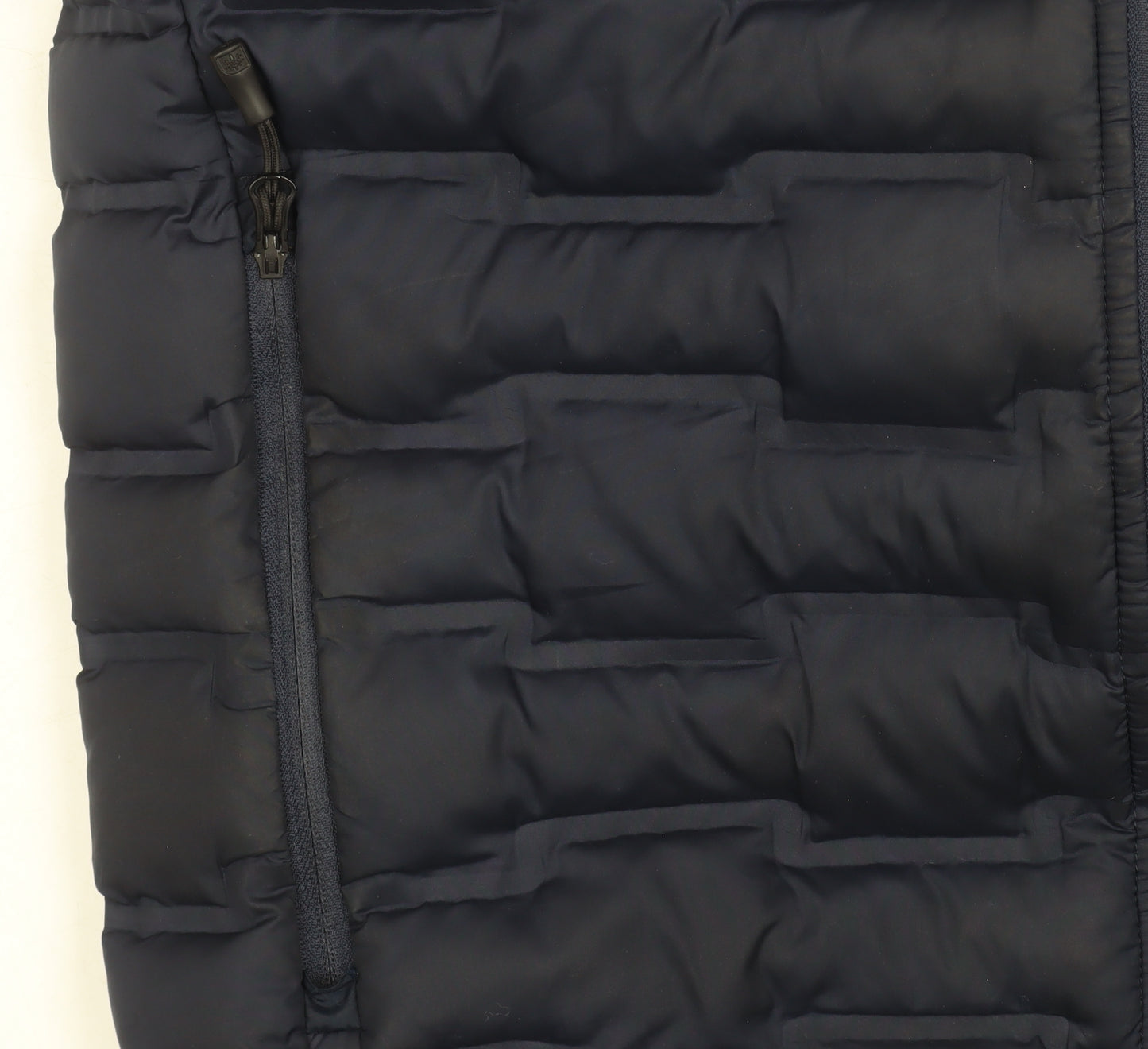 Woodland Men’s Blue Puffer Jacket L Hooded Polyester Winter Outdoor