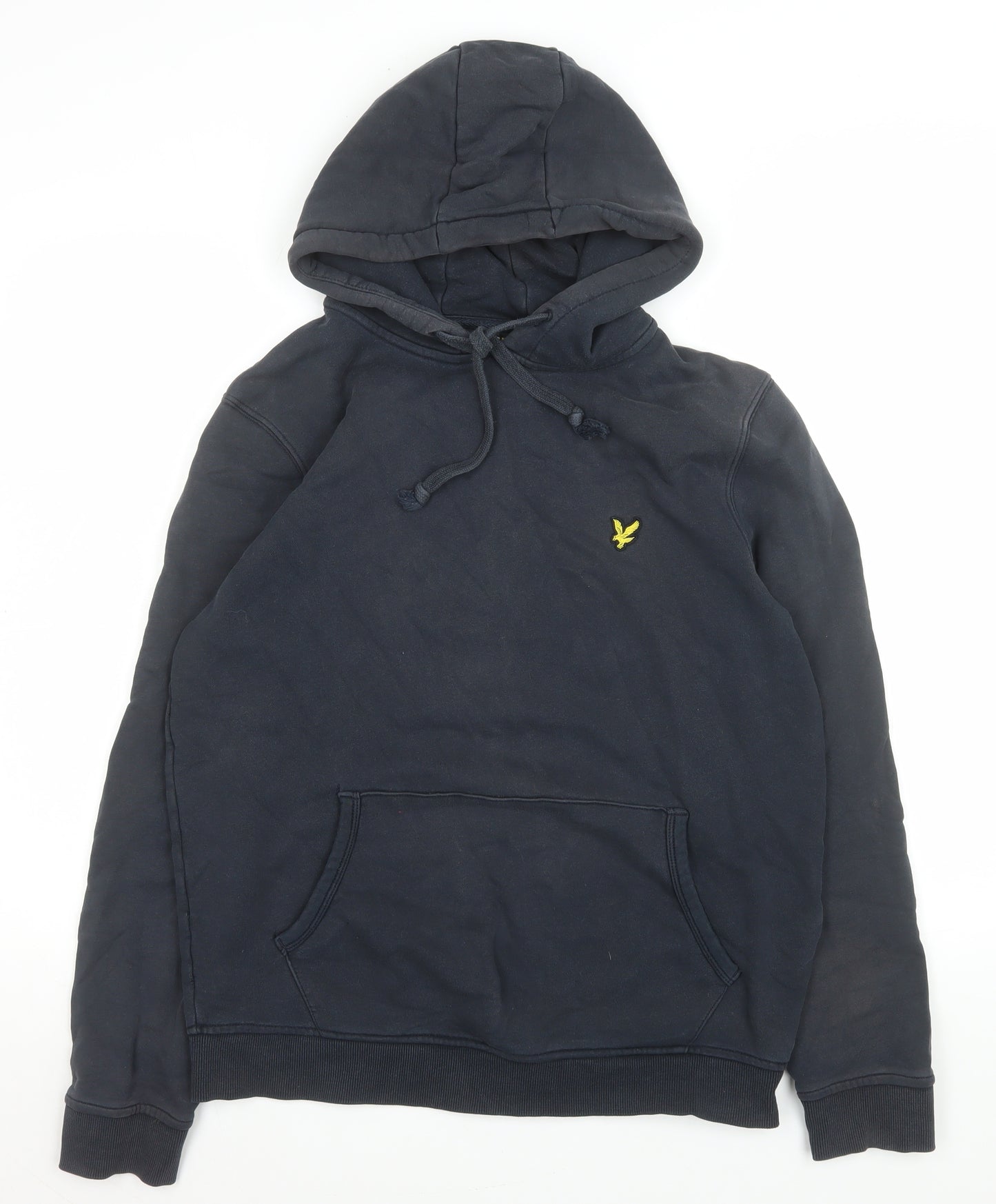 Lyle & Scott Men’s Blue Pullover Hoodie Size L Cotton Logo Sweatshirt
