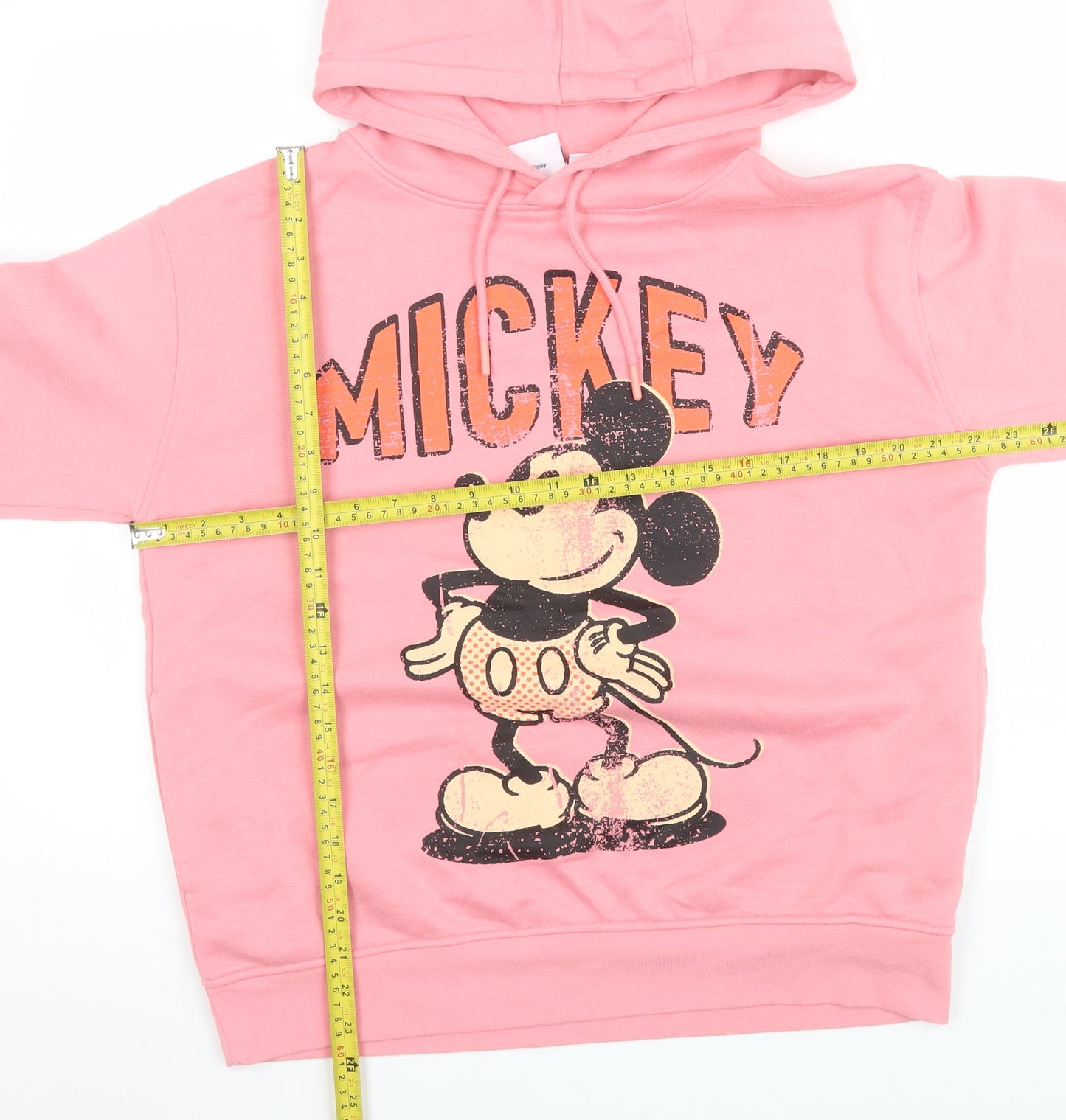 Disney Women Pink Mickey Mouse Pullover Hoodie Size S 10/12