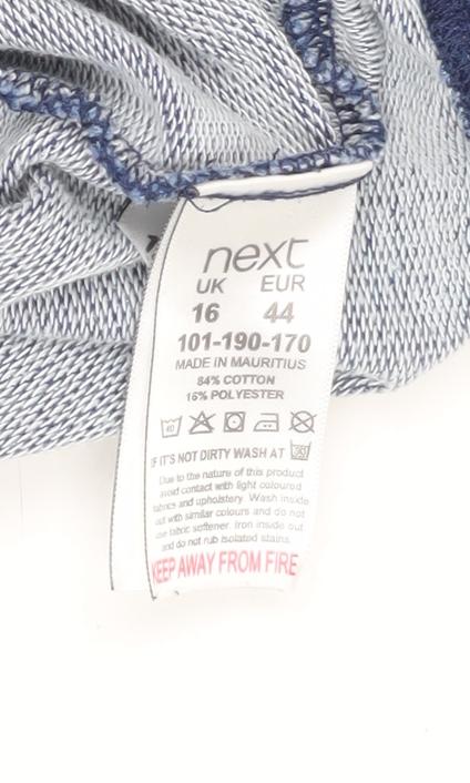 Next Women’s Blue Cotton Blend Tunic T-Shirt UK 16 Relaxed Fit
