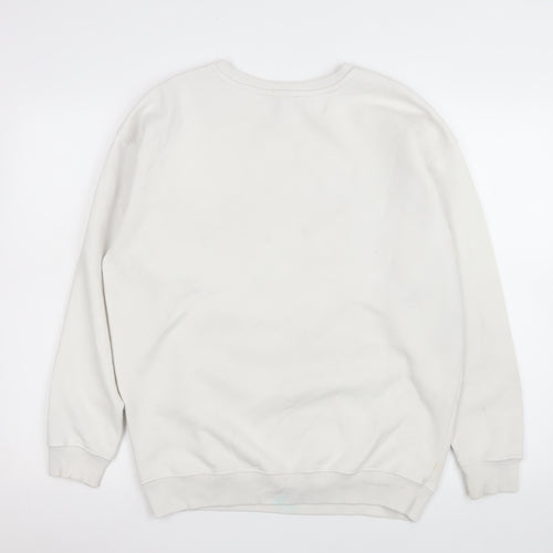 New Look Womens White French Alps Ski Club Crew Neck Sweatshirt Size S