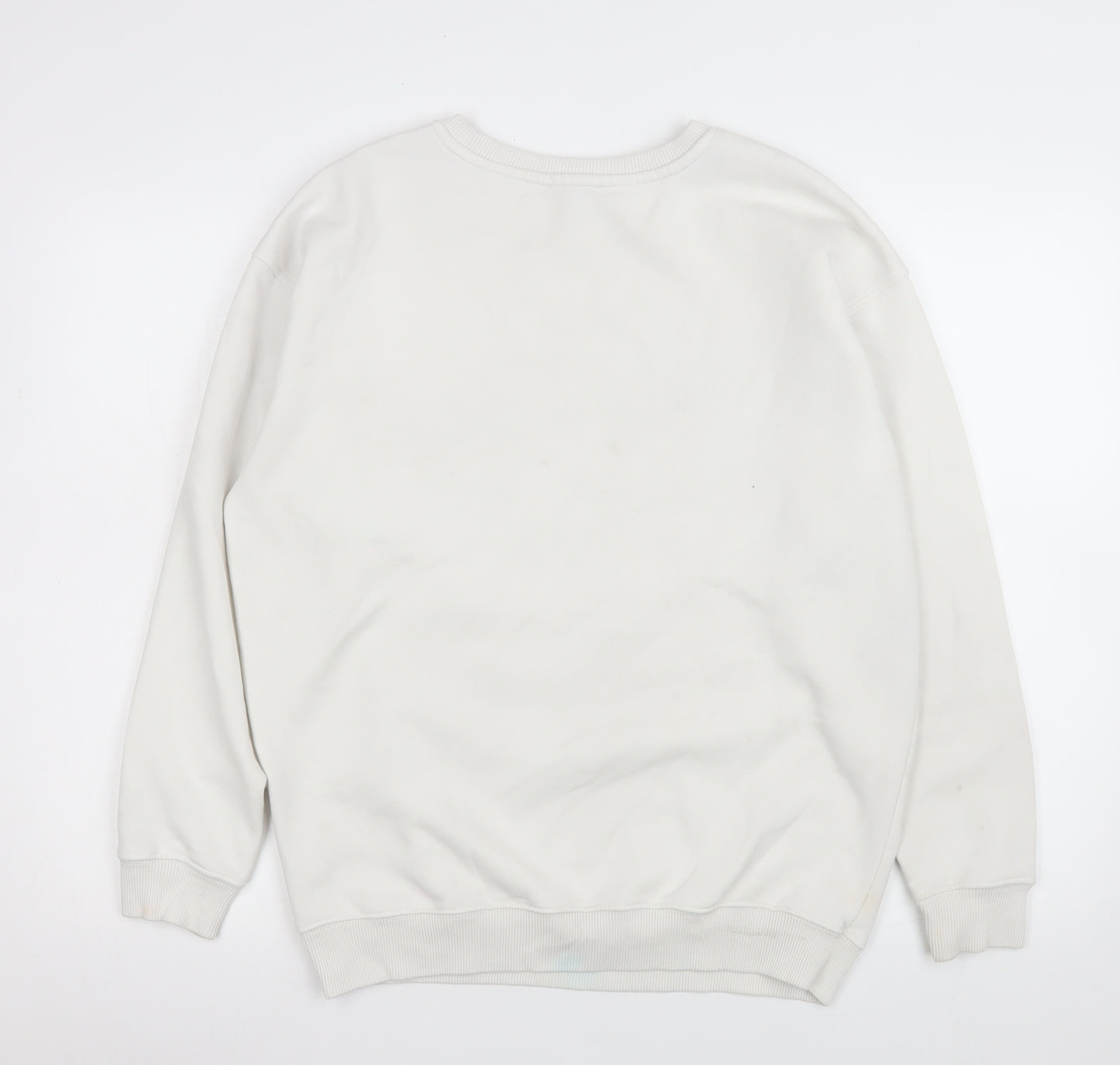 New Look Womens White French Alps Ski Club Crew Neck Sweatshirt Size S