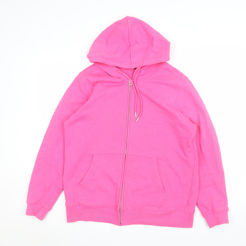 Marks and Spencer Women’s Pink Hooded Zip Cotton Jacket Size 14