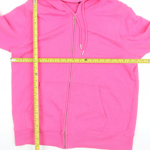 Marks and Spencer Women’s Pink Hooded Zip Cotton Jacket Size 14