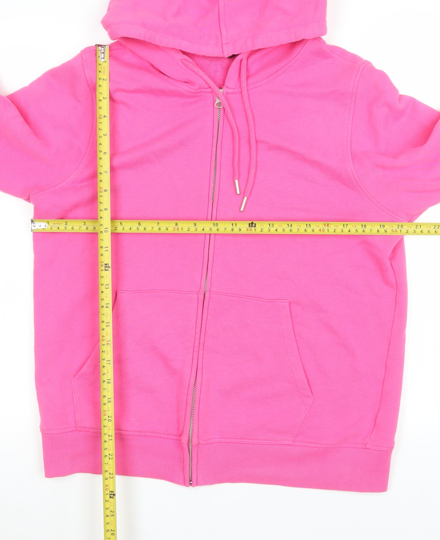 Marks and Spencer Women’s Pink Hooded Zip Cotton Jacket Size 14