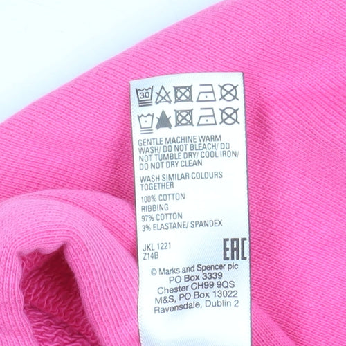 Marks and Spencer Women’s Pink Hooded Zip Cotton Jacket Size 14