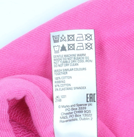 Marks and Spencer Women’s Pink Hooded Zip Cotton Jacket Size 14