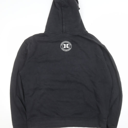 Russell Men Black XL Pullover Hoodie with Graphic Print