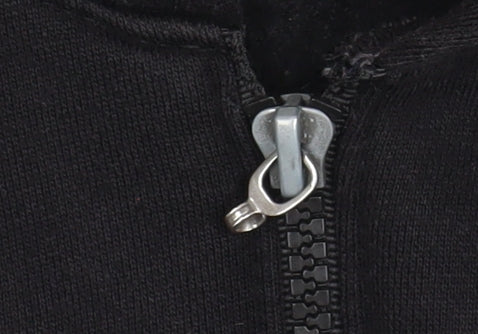 Ralph Lauren Women Black L Hoodie Full Zip Cotton Blend Jacket