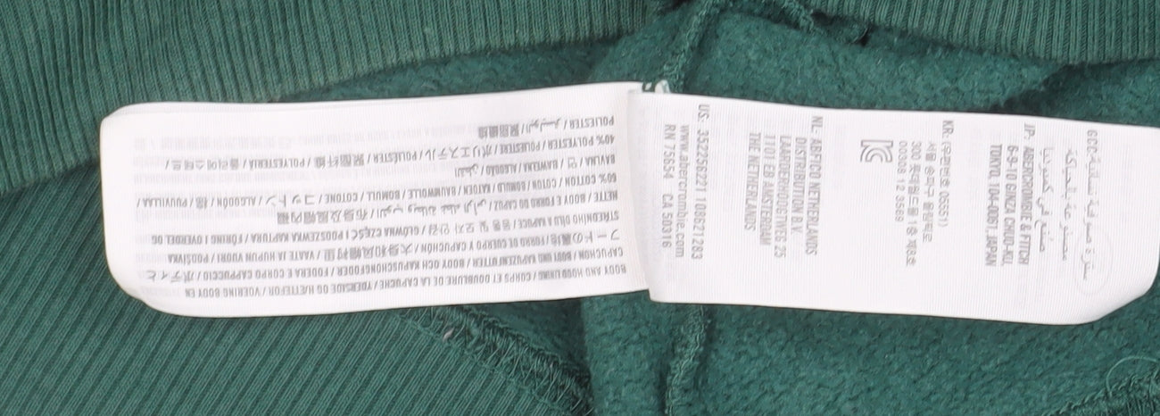 Hollister Women's Green Hooded Full Zip Cotton Jacket M