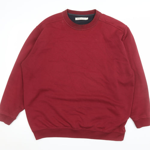 EWM Men’s Red Cotton Blend Crew Neck Sweatshirt Size L