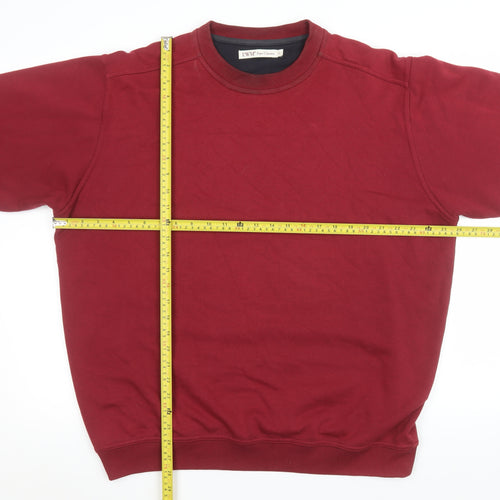 EWM Men’s Red Cotton Blend Crew Neck Sweatshirt Size L