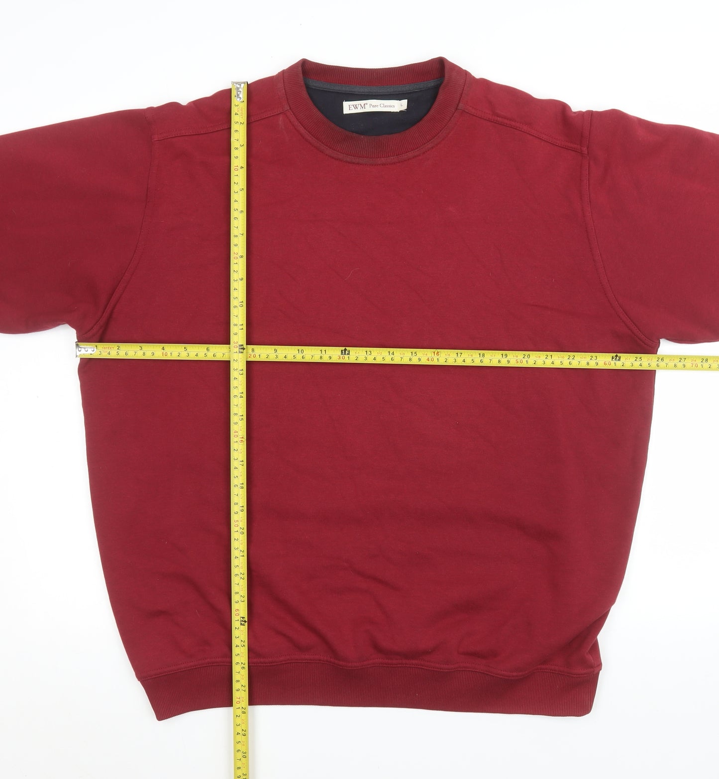 EWM Men’s Red Cotton Blend Crew Neck Sweatshirt Size L