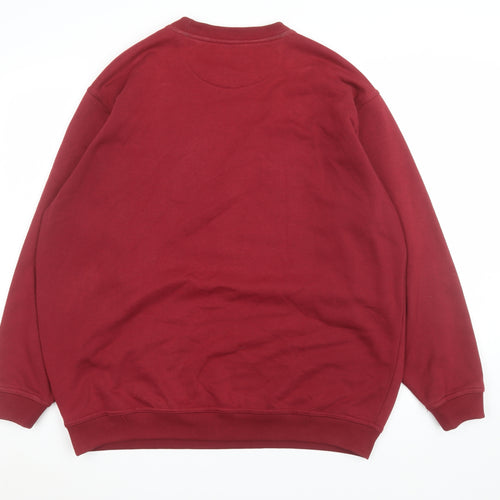 EWM Men’s Red Cotton Blend Crew Neck Sweatshirt Size L