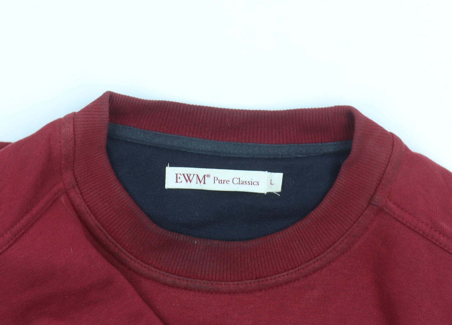 EWM Men’s Red Cotton Blend Crew Neck Sweatshirt Size L