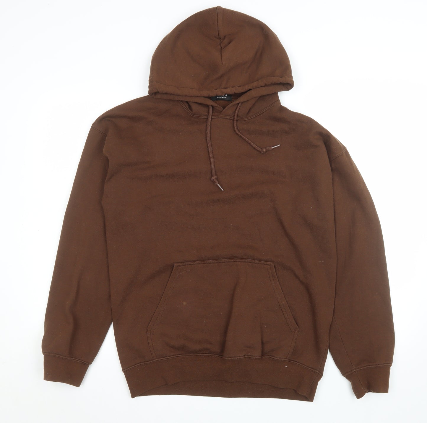 boohooMAN Unisex Brown Pullover Hoodie S Graphic Eagle Print Cotton Blend