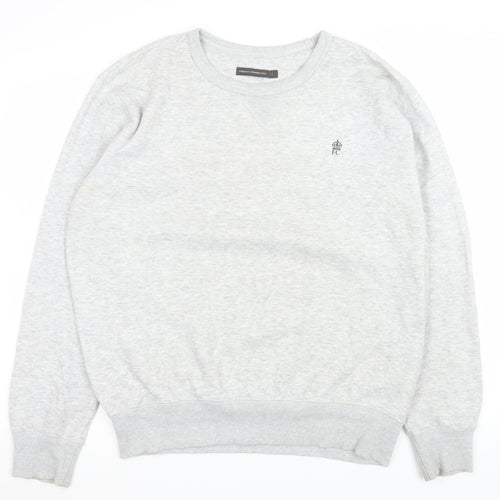 French Connection Mens Grey L Pullover Sweatshirt Crew Neck