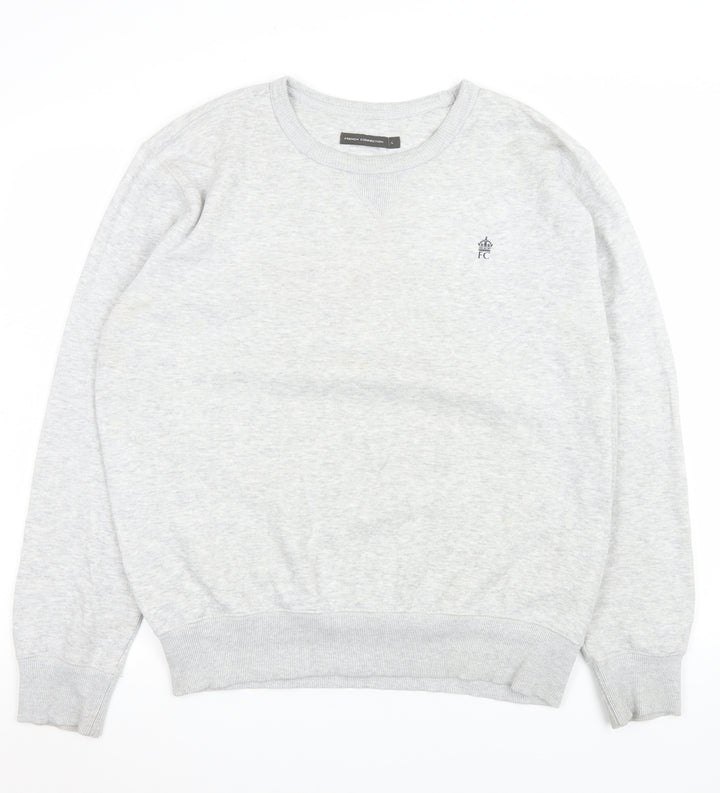 French Connection Mens Grey L Pullover Sweatshirt Crew Neck