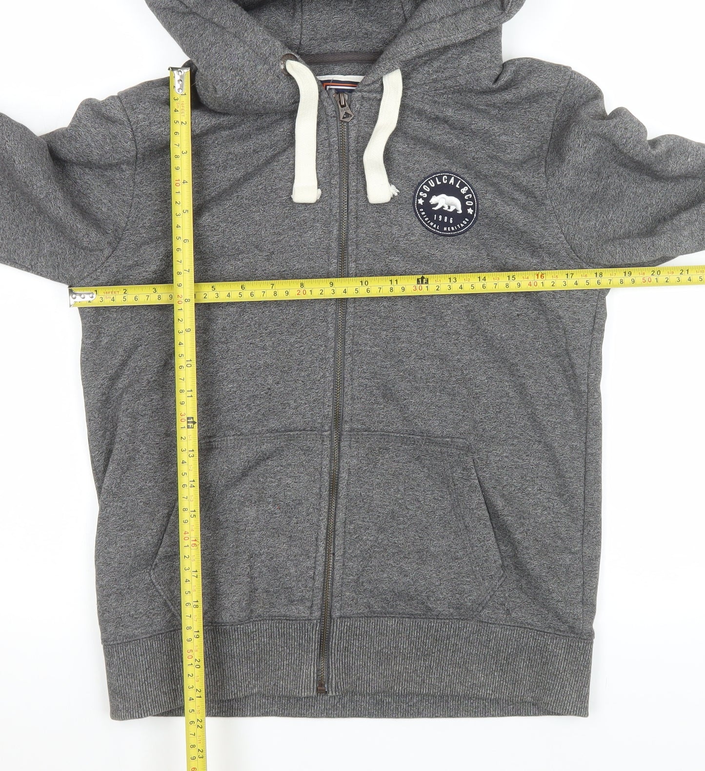 SoulCal & Co Women's Grey Full Zip Hooded Jacket Size 12