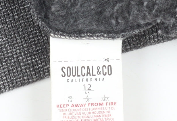 SoulCal & Co Women's Grey Full Zip Hooded Jacket Size 12