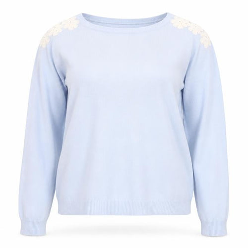 Dorothy Perkins Women's Blue Floral Shoulder Jumper Size 12
