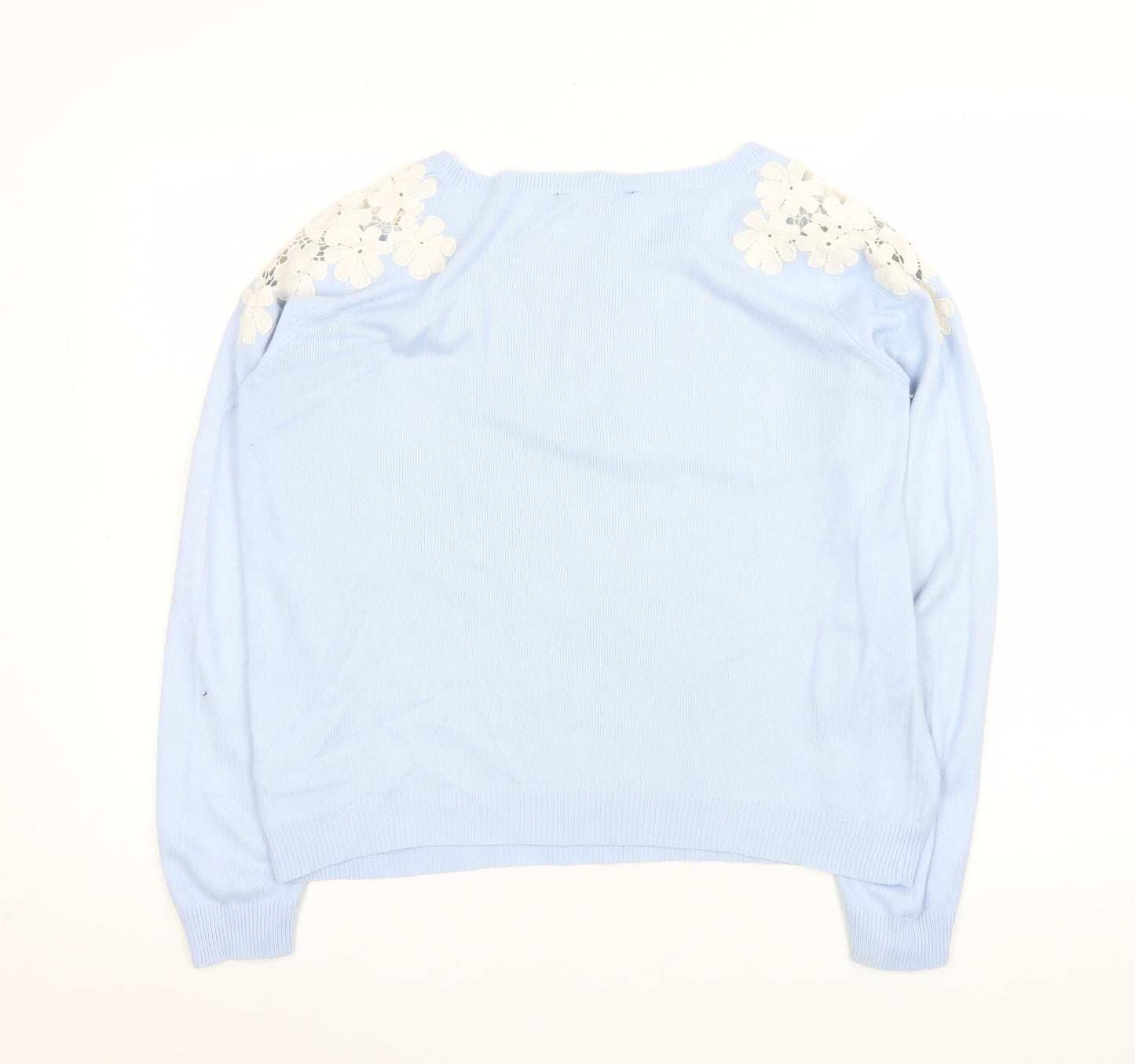 Dorothy Perkins Women's Blue Floral Shoulder Jumper Size 12