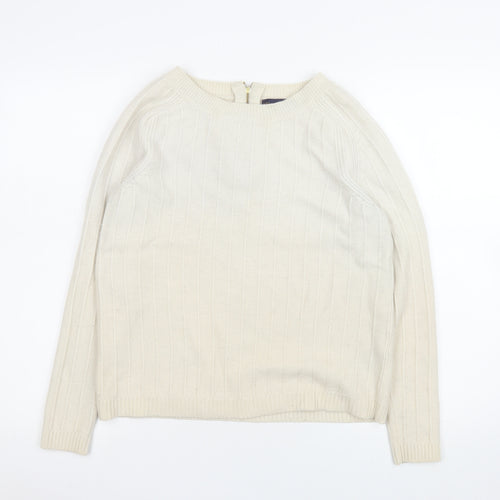 Marks and Spencer Women’s Ivory 100% Cashmere Crew Neck Jumper Size 12