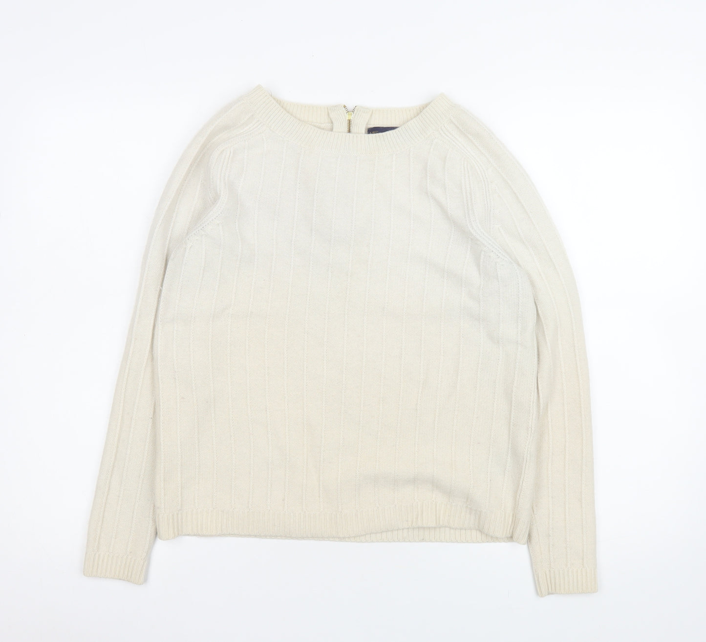 Marks and Spencer Women’s Ivory 100% Cashmere Crew Neck Jumper Size 12