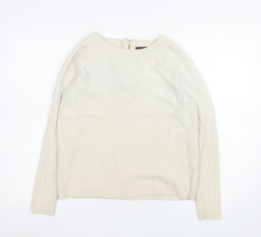Marks and Spencer Women’s Ivory 100% Cashmere Crew Neck Jumper Size 12
