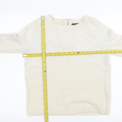 Marks and Spencer Women’s Ivory 100% Cashmere Crew Neck Jumper Size 12