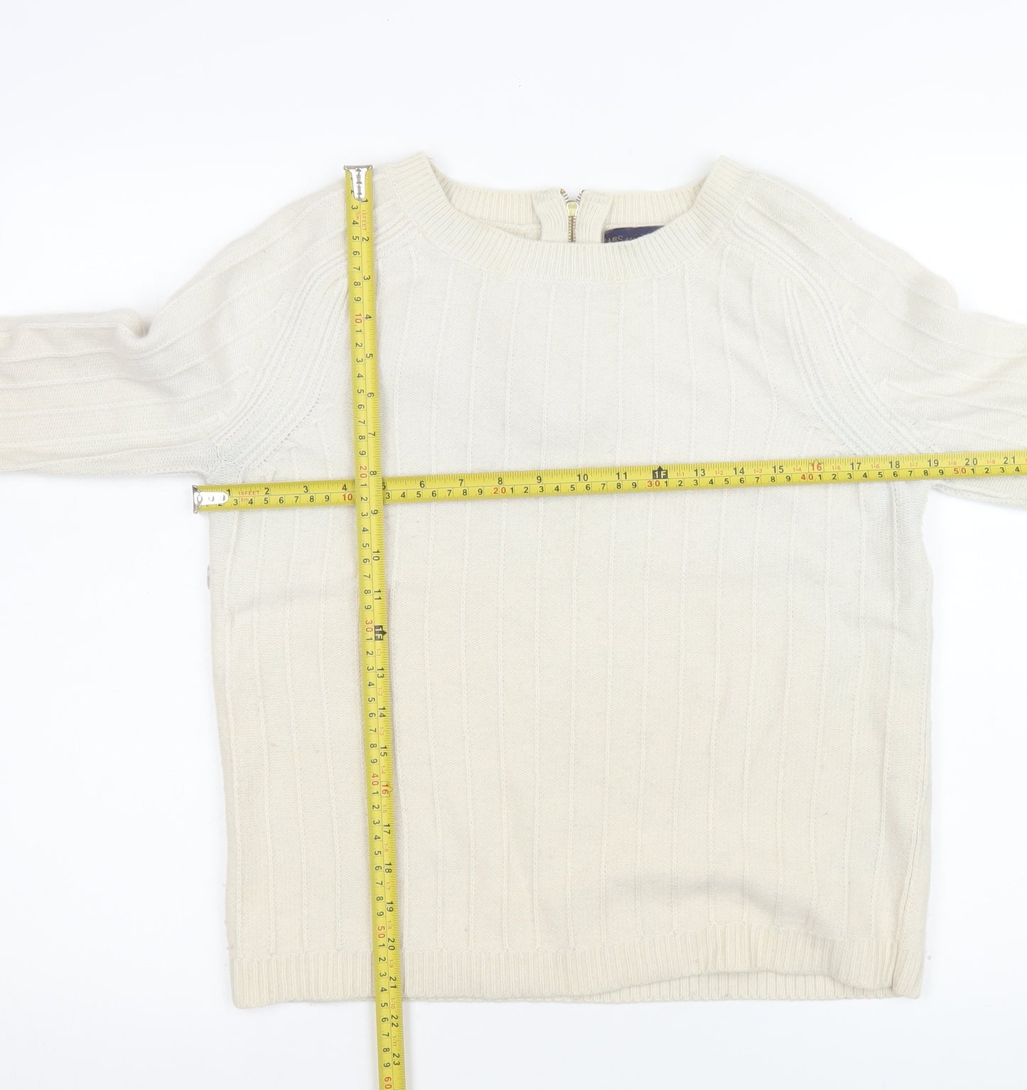 Marks and Spencer Women’s Ivory 100% Cashmere Crew Neck Jumper Size 12