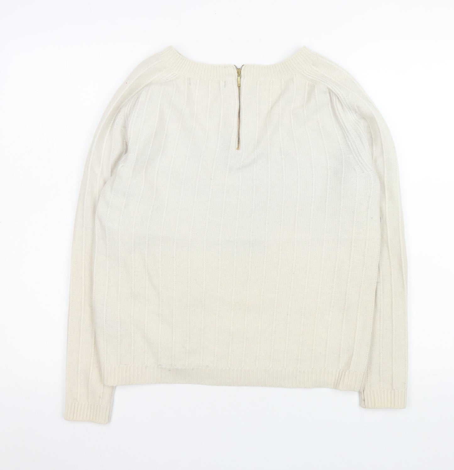 Marks and Spencer Women’s Ivory 100% Cashmere Crew Neck Jumper Size 12